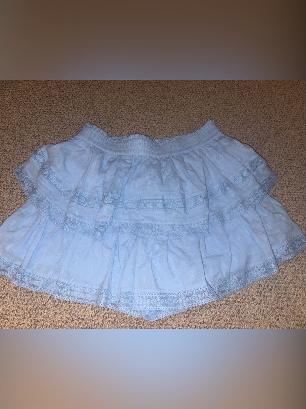 Altar’d State Light Blue Tiered Lace trim Skort XL